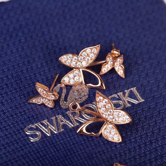 Swavorski Butterfly Stud Earrings - Picture 2 of 2
